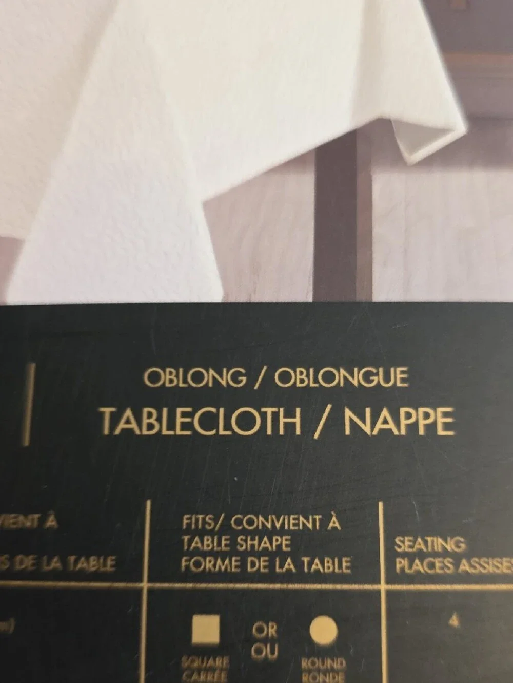 Bon Luxe Ivory Oblong Tablecloth